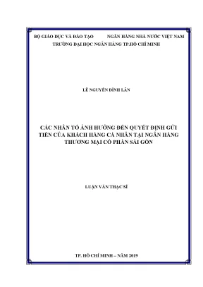 Các Nhân Tố Ảnh Hưởng Đến Quyết Định Gửi Tiền Của Khách