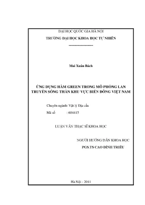 Mô Phỏng Lan Truyền Sóng Thần Khu Vực Biển Đông Việt Nam 