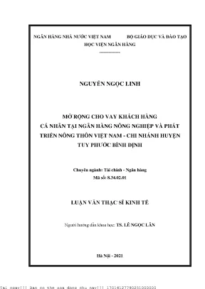 Mở Rộng Cho Vay Khách Hàng Cá Nhân Tại Agribank Tuy Phước