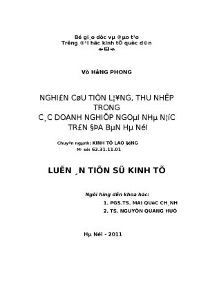 Nghiên Cứu Tiền Lương và Thu Nhập Trong Doanh Nghiệp 