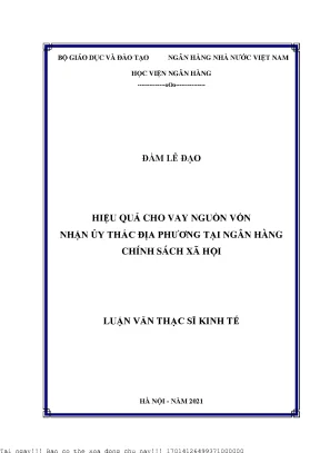 Nâng Cao Hiệu Quả Cho Vay Nguồn Vốn Nhận Ủy Thác Tại