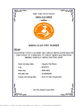 Giải Pháp Tăng Cường Hiệu Quả Kinh Doanh Trong Thời Kỳ