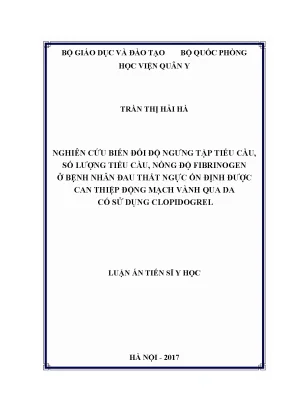 Nghiên Cứu Độ Ngưng Tập Tiểu Cầu và Fibrinogen ở Bệnh 