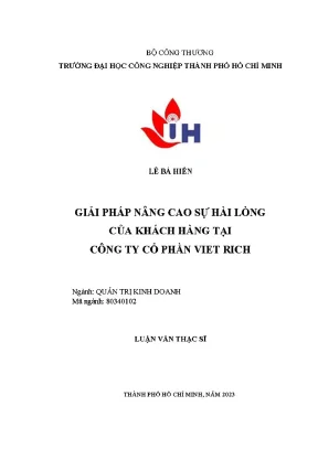 Giải Pháp Nâng Cao Sự Hài Lòng Khách Hàng Tại Công Ty