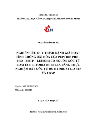 Nghiên cứu hoạt tính chống oxy hóa của peptide Phe - Pro