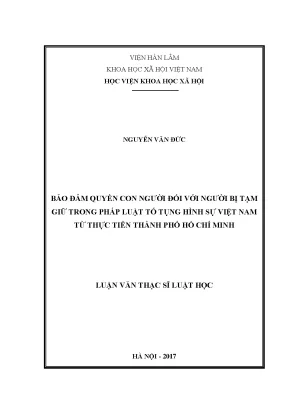 Bảo Đảm Quyền Con Người Trong Tố Tụng Hình Sự Tại Thành