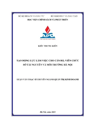 Tạo Động Lực Làm Việc Cho Cán Bộ, Viên Chức Tại Sở Tài