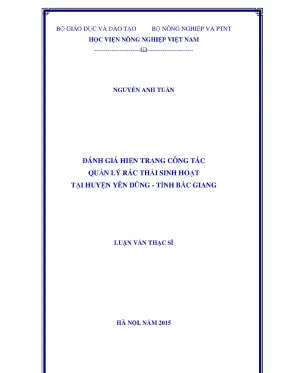 Đánh Giá Quản Lý Rác Thải Sinh Hoạt Tại Huyện Yên Dũng,