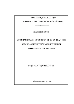 Các Nhân Tố Ảnh Hưởng Đến Hệ Số An Toàn Vốn Của Ngân