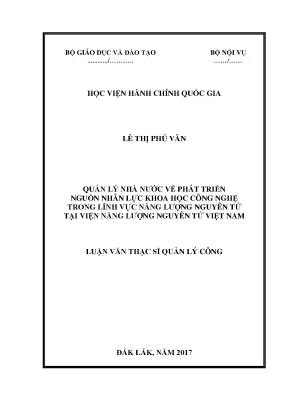 Phát Triển Nguồn Nhân Lực Khoa Học Công Nghệ Trong Lĩnh