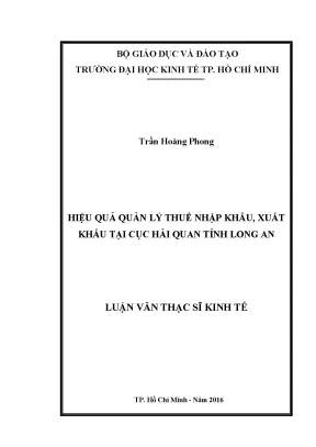 Nâng Cao Hiệu Quả Quản Lý Thuế Nhập Khẩu - Xuất Khẩu Tại
