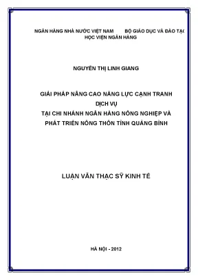 Nâng Cao Năng Lực Cạnh Tranh Dịch Vụ Ngân Hàng