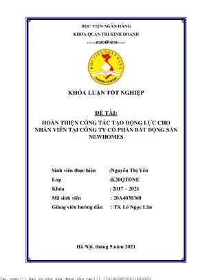 Hoàn thiện công tác tạo động lực cho nhân viên tại công
