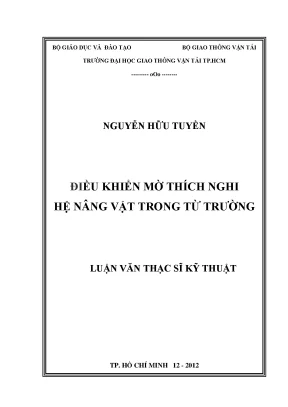 Nghiên Cứu Điều Khiển Mờ Thích Nghi Hệ Nâng Vật Trong Từ