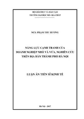 Năng Lực Cạnh Tranh Của Doanh Nghiệp Nhỏ Và Vừa Tại Hà Nội