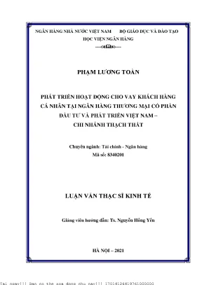Giải Pháp Phát Triển Hoạt Động Cho Vay Khách Hàng Cá