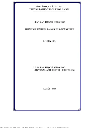 Phân Tích Tín Hiệu Bằng Biến Đổi Wavelet: Ứng Dụng và 