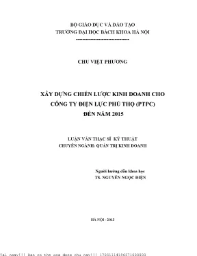 Chiến Lược Kinh Doanh Công Ty Điện Lực Phú Thọ Đến Năm 2015
