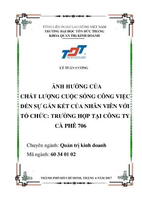 Ảnh Hưởng Của Chất Lượng Cuộc Sống Công Việc Đến Sự Gắn