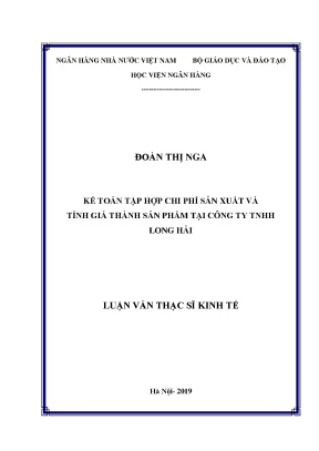 Kế toán tập hợp chi phí sản xuất và tính giá thành sản phẩm tại công ty tnhh long hải