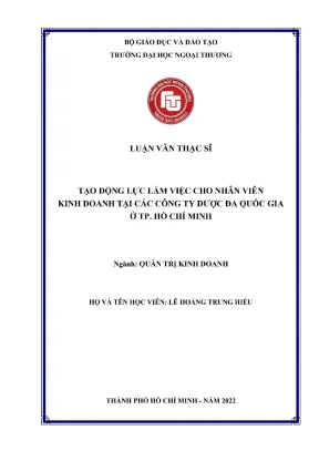Tạo Động Lực Làm Việc Cho Nhân Viên Kinh Doanh Tại Các