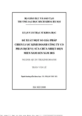 Giải Pháp Chiến Lược Kinh Doanh Cho Công Ty Cổ Phần Dịch