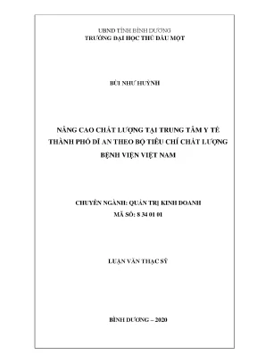 Nâng Cao Chất Lượng Dịch Vụ Y Tế Tại Trung Tâm Y Tế