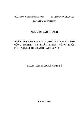 Quản Trị Rủi Ro Tín Dụng Tại Ngân Hàng Nông Nghiệp Việt Nam