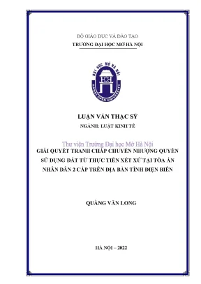 Giải Quyết Tranh Chấp Chuyển Nhượng Quyền Sử Dụng Đất