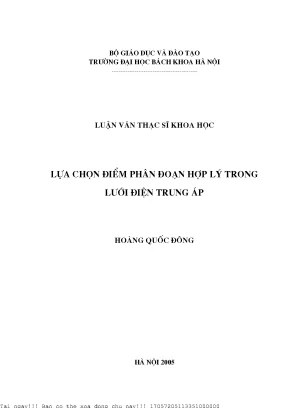 Nghiên cứu lưới điện phân phối trung áp tại Trường Đại 