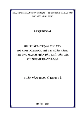 Giải Pháp Mở Rộng Cho Vay Hộ Kinh Doanh Cá Thể Tại Ngân