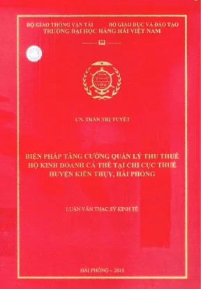 Biện Pháp Tăng Cường Quản Lý Thuế Hộ Kinh Doanh Cá Thể