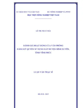 Đánh Giá Hoạt Động Văn Phòng Đăng Ký Quyền Sử Dụng Đất