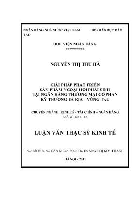 Giải Pháp Phát Triển Sản Phẩm Ngoại Hối Phái Sinh Tại