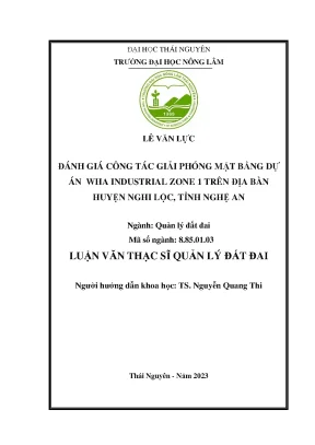 Đánh Giá Công Tác Giải Phóng Mặt Bằng Dự Án WHA