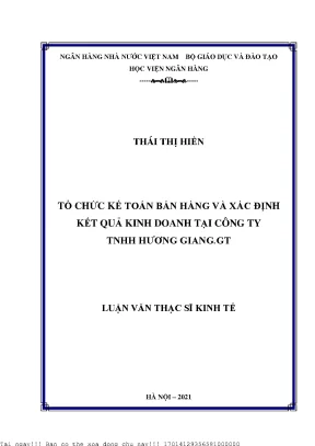 Tổ Chức Kế Toán Bán Hàng và Xác Định Kết Quả Kinh Doanh