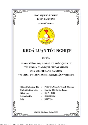 Tăng Cường Hoạt Động Ủy Thác Quản Lý Tài Khoản Chứng