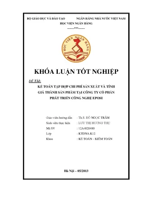 Kế Toán Chi Phí Sản Xuất và Tính Giá Thành Sản Phẩm tại