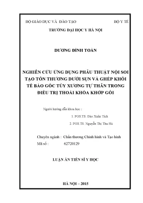 Phẫu Thuật Nội Soi và Ghép Tế Bào Gốc Tủy Xương Trong 