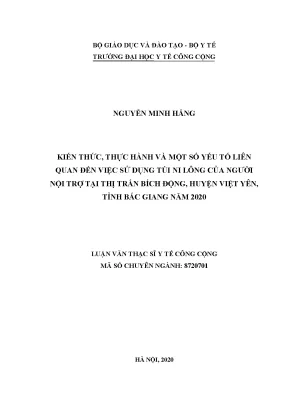 Nghiên Cứu Kiến Thức và Thực Hành Sử Dụng Túi Ni Lông