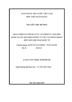 Cải Tiến Quản Lý Tài Chính Tại Đại Học Quốc Gia Hà Nội