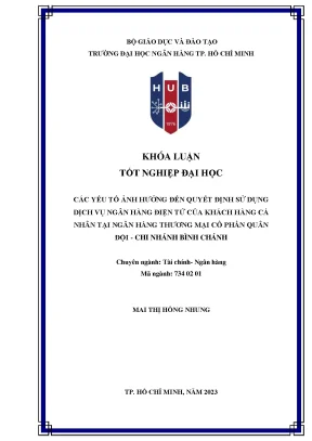 Các Yếu Tố Ảnh Hưởng Đến Quyết Định Sử Dụng Dịch Vụ Ngân