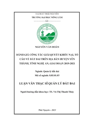 Đánh Giá Công Tác Giải Quyết Khiếu Nại Đất Đai Tại Huyện