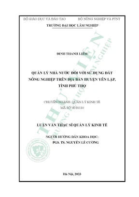 Quản Lý Nhà Nước Đối Với Sử Dụng Đất Nông Nghiệp Tại