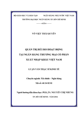 Quản Trị Rủi Ro Hoạt Động Tại Ngân Hàng Thương Mại Cổ