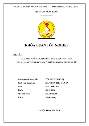 Giải Pháp Nâng Cao Năng Lực Tài Chính Ngân Hàng Thương