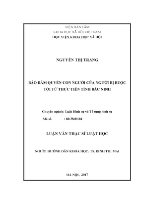 Bảo Đảm Quyền Con Người Của Người Bị Buộc Tội Tại Bắc Ninh