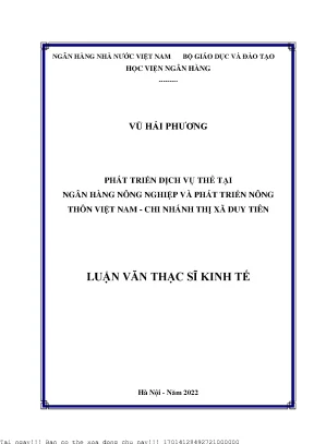 Phát Triển Dịch Vụ Thẻ Tại Ngân Hàng Nông Nghiệp Việt