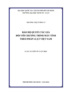 Bảo vệ quyền tác giả đối với chương trình máy tính tại
