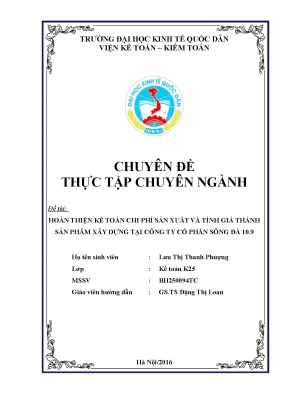 Hoàn thiện kế toán chi phí sản xuất và tính giá thành